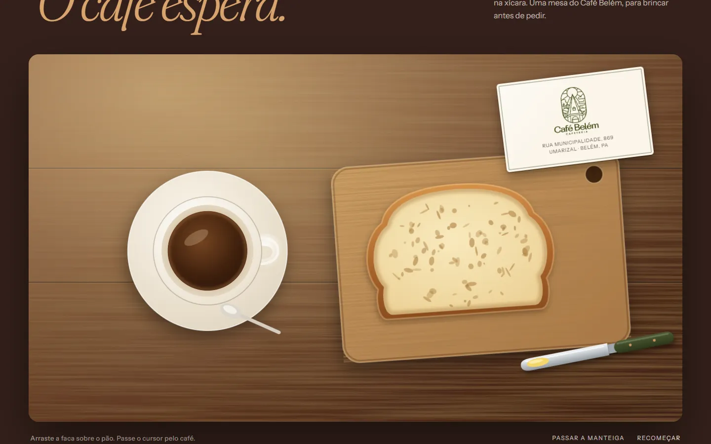 Café Belém — Mesa interativa